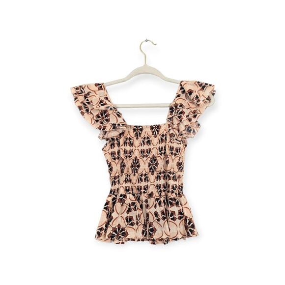 Mille Athena Sayulita Cotton Peplum Summer Tank Top - Picture 2 of 8